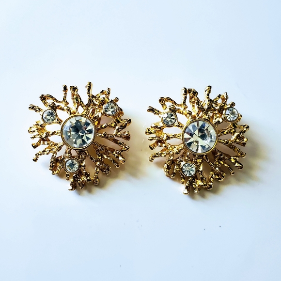 Kenneth Jay Lane Jewelry - Vintage Signed Kenneth Jay Lane KJL Gold Earrings